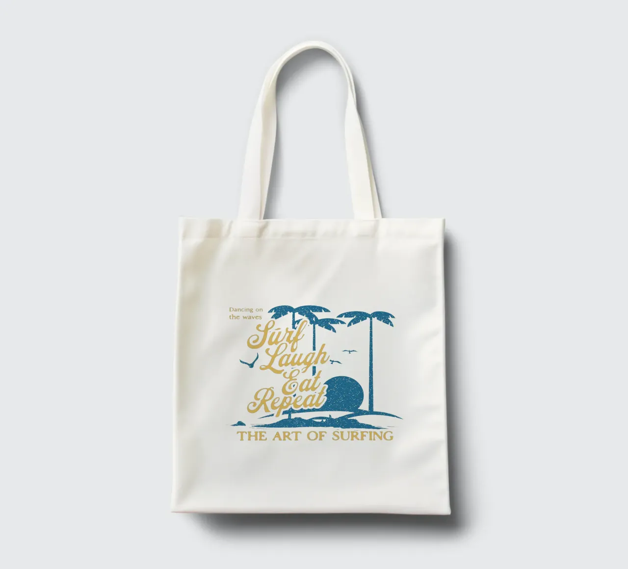 Surf Laugh Eat Repeat tote bag by Gunawan Rb