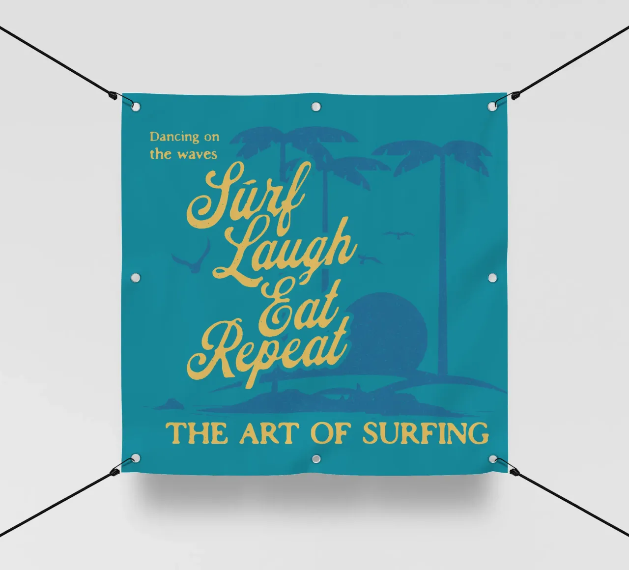 Surf Laugh Eat Repeat telo in pvc da Gunawan Rb