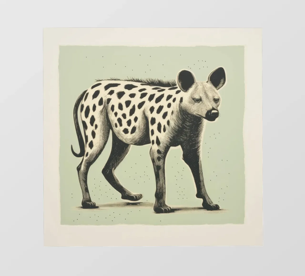 Green Hyena 1 fotobehang van Minimal Animal Art