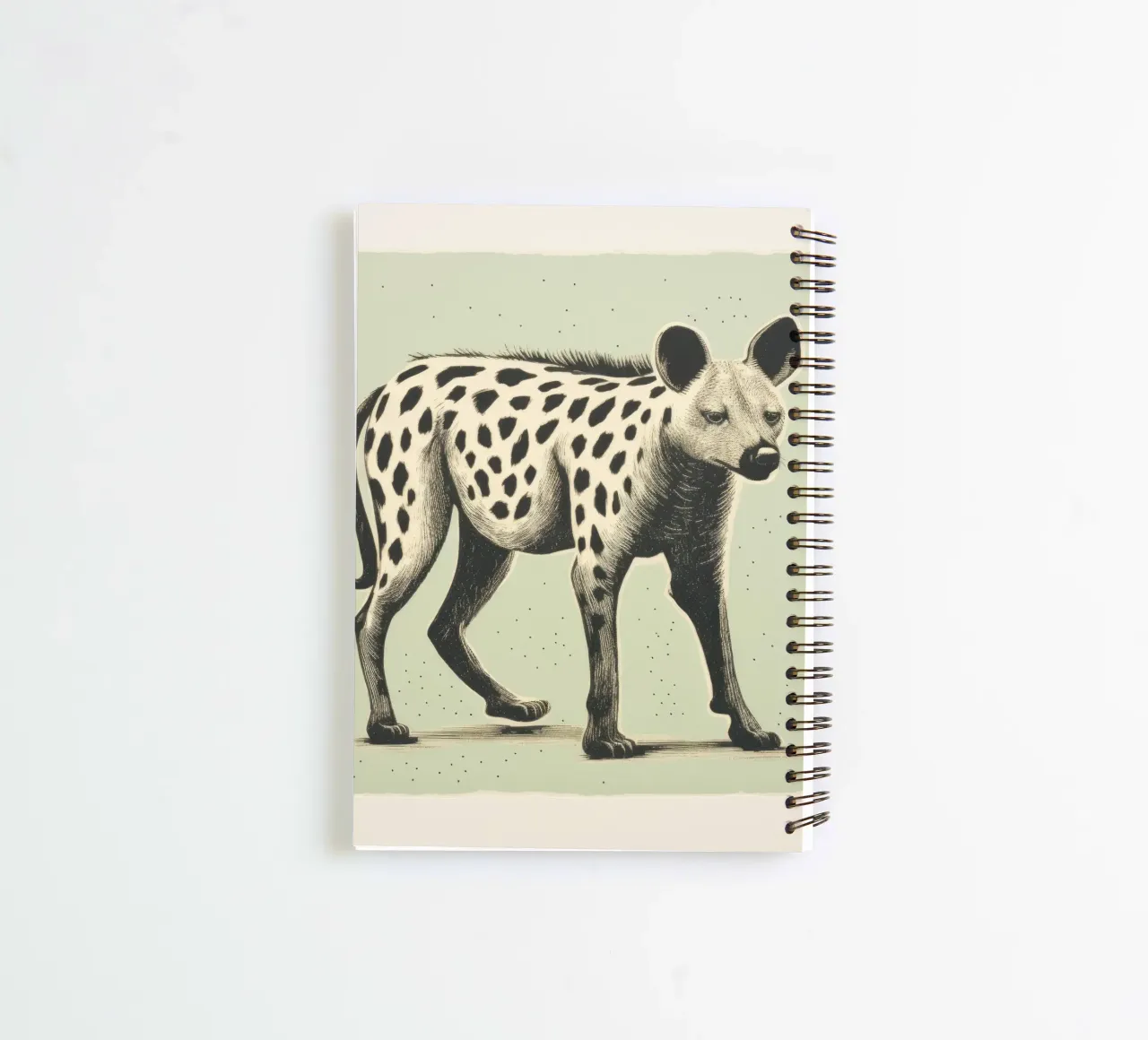Green Hyena 1 spiral notebook by Minimal Animal Art