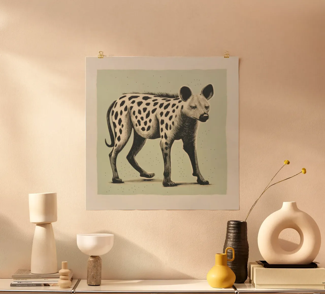 Green Hyena 1 hahnemühle by Minimal Animal Art