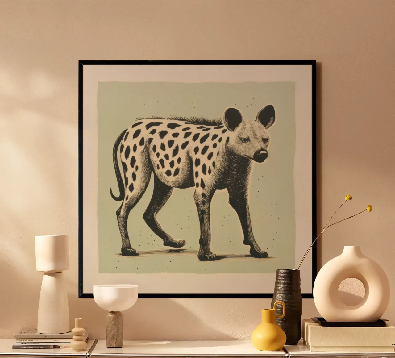 Green Hyena 1 hahnemühle by Minimal Animal Art