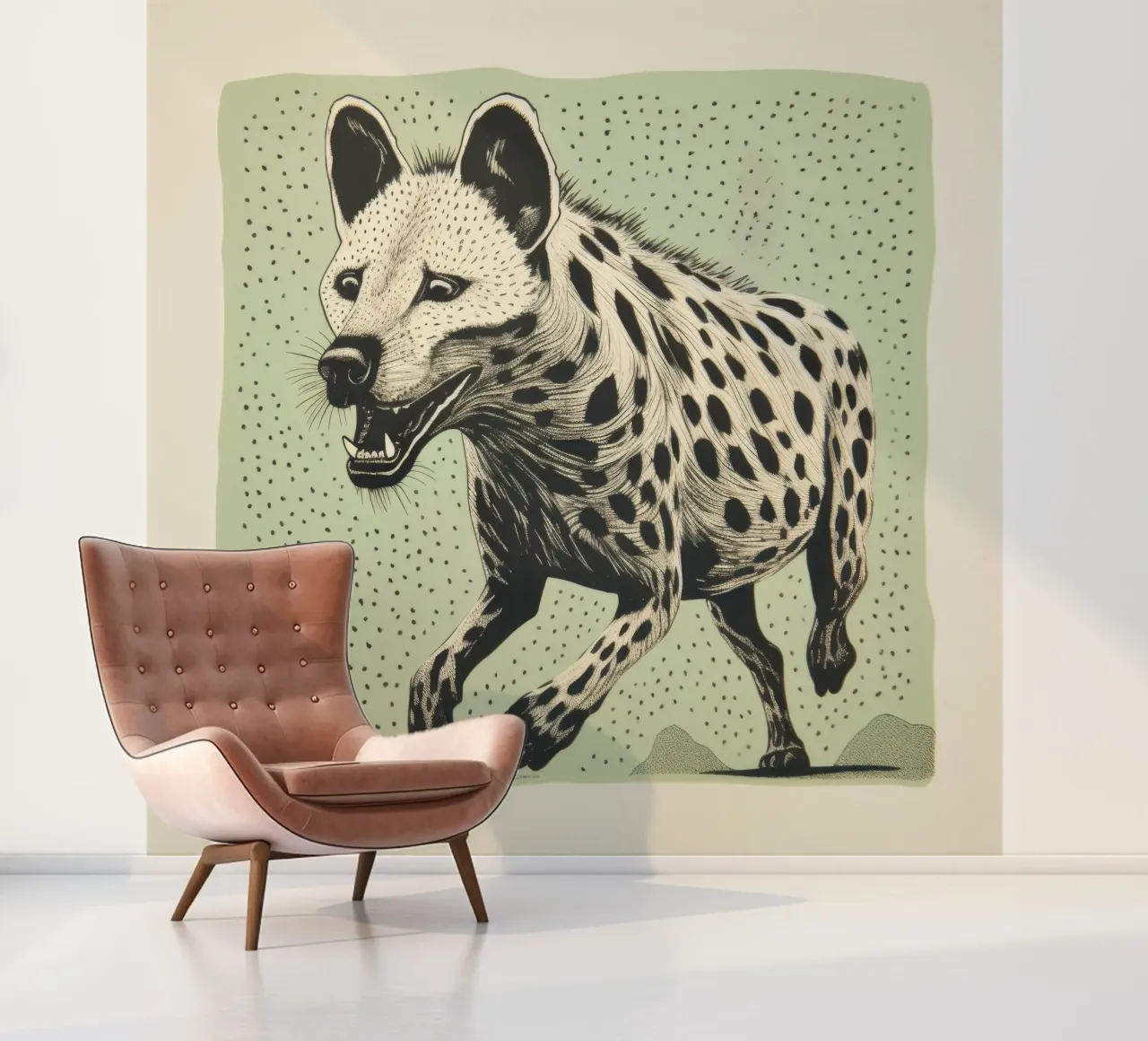 Green Hyena 2 photo wallpaper by Minimal Animal Art