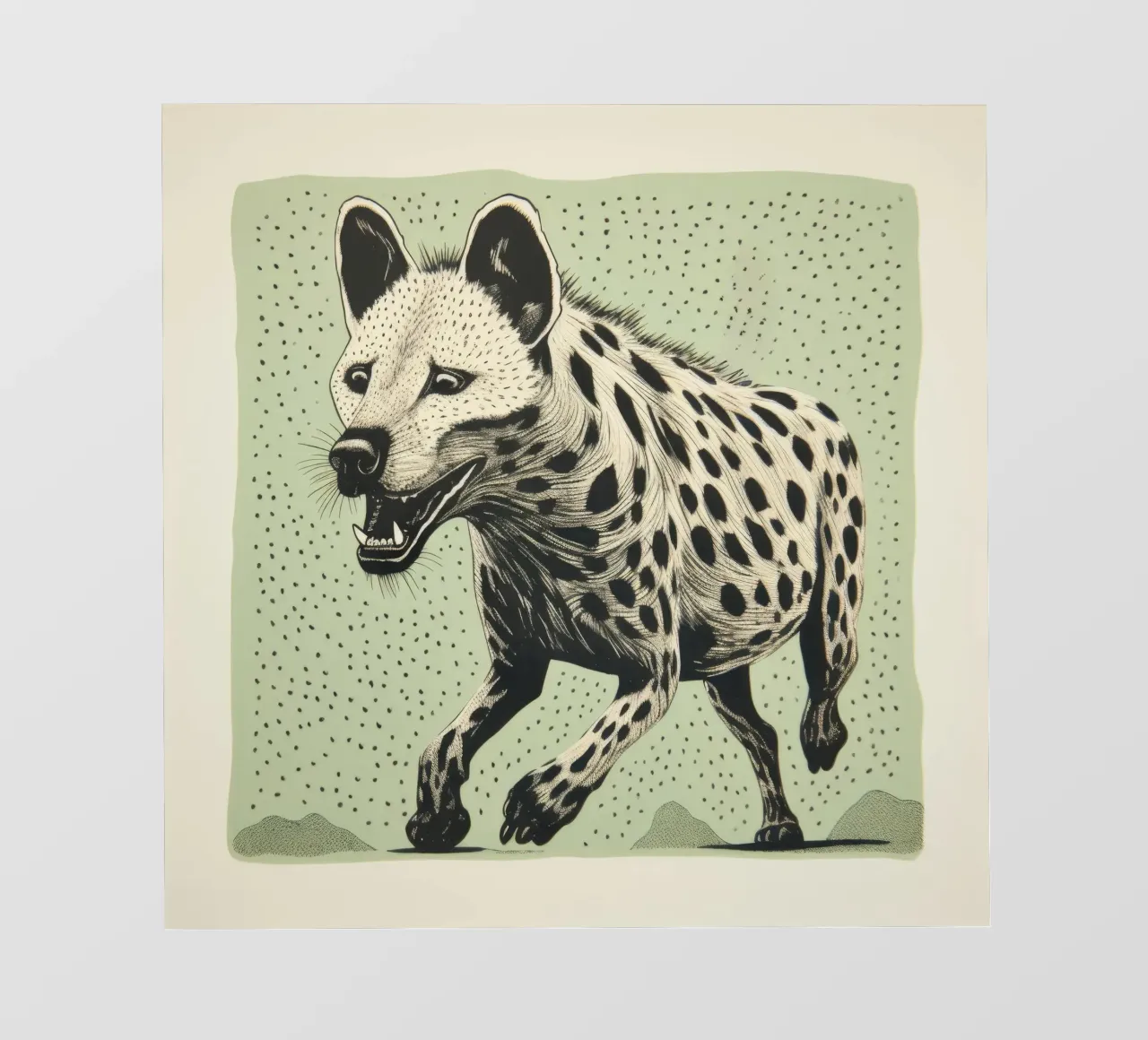 Green Hyena 2 photo wallpaper by Minimal Animal Art