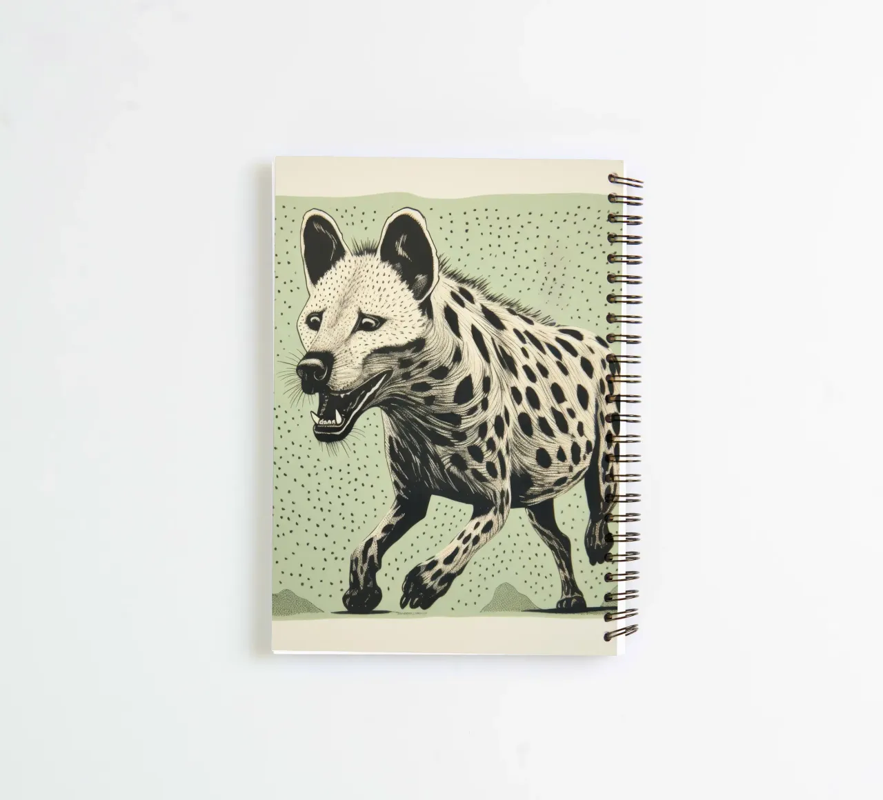 Green Hyena 2 spiral notebook by Minimal Animal Art