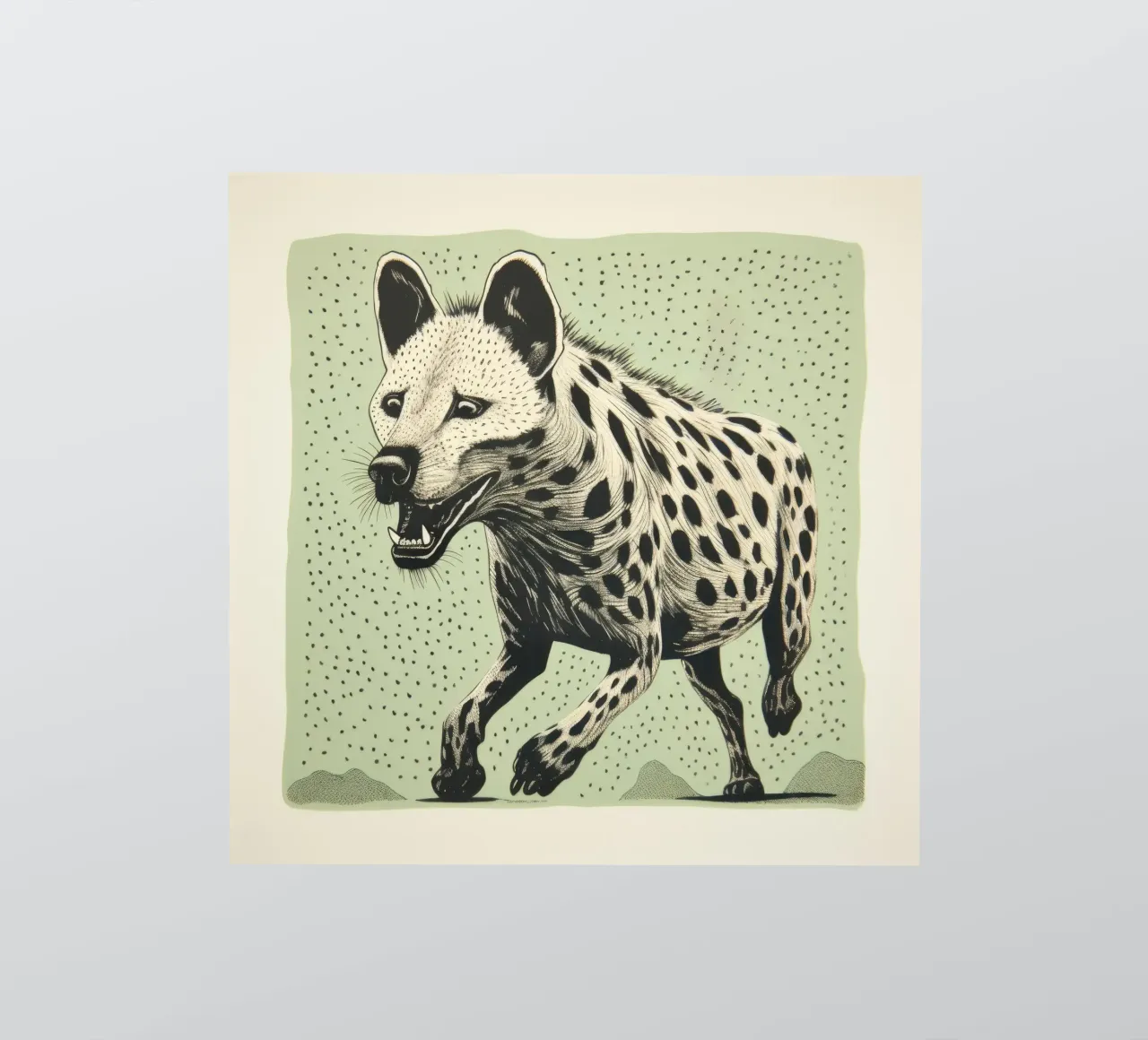 Green Hyena 2 sticker by Minimal Animal Art