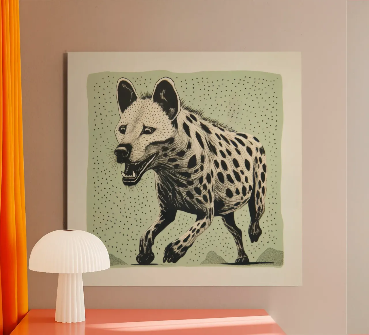 Green Hyena 2 alu-dibond by Minimal Animal Art