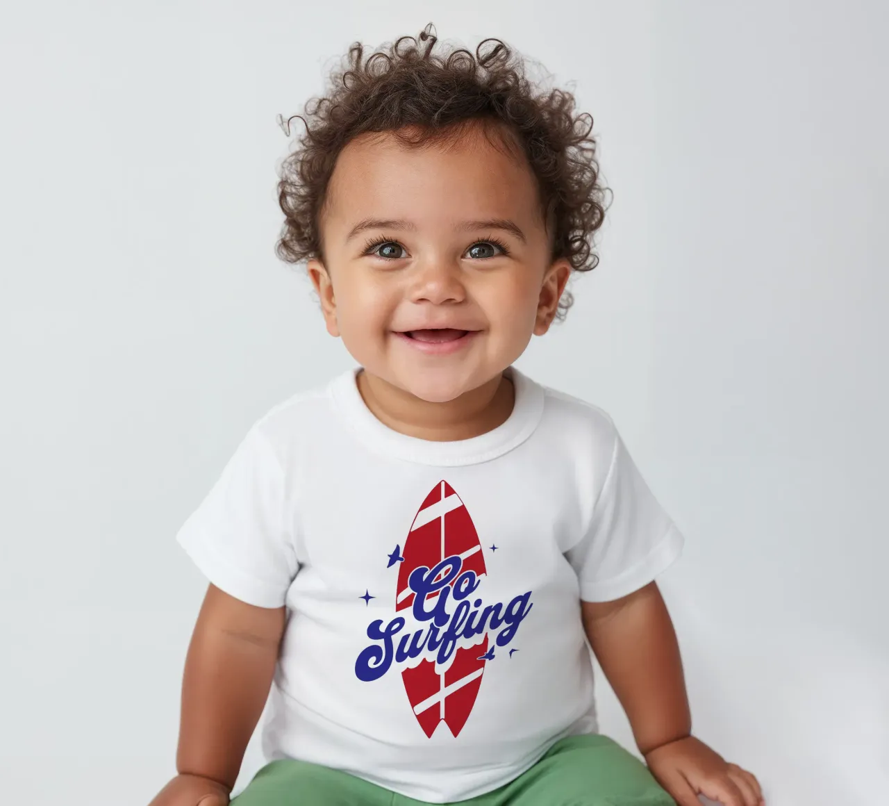 Go Surfing baby t-shirt by Gunawan Rb
