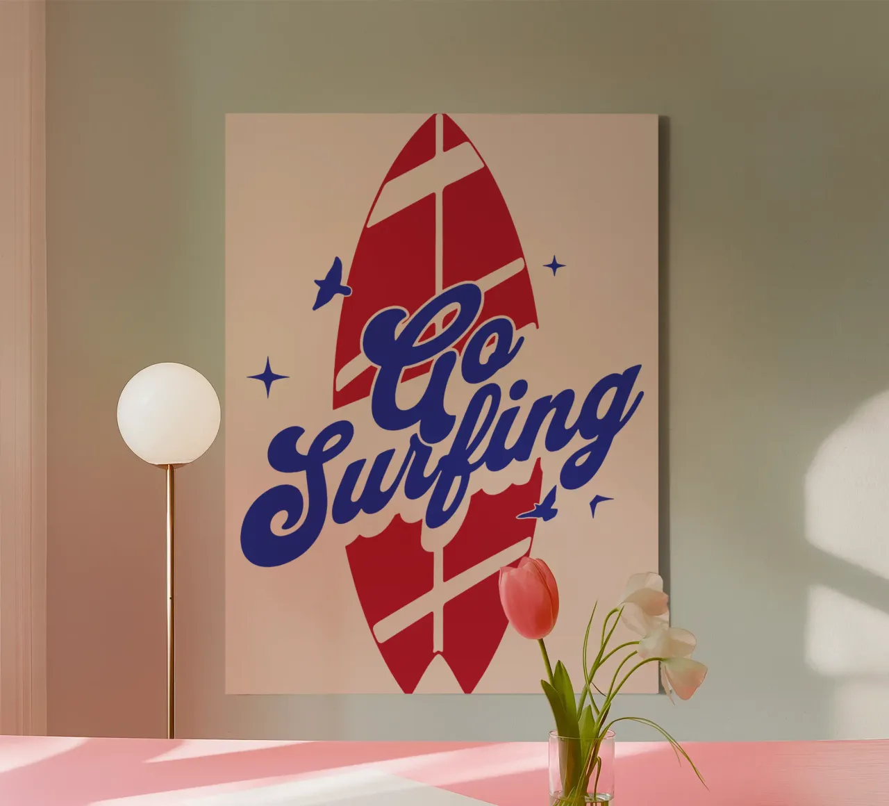 Go Surfing canvas with Floater frame by Gunawan Rb