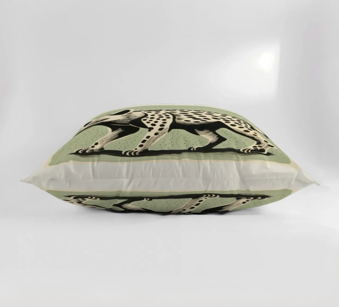 Green Hyena 4 decorative cushion by Minimal Animal Art