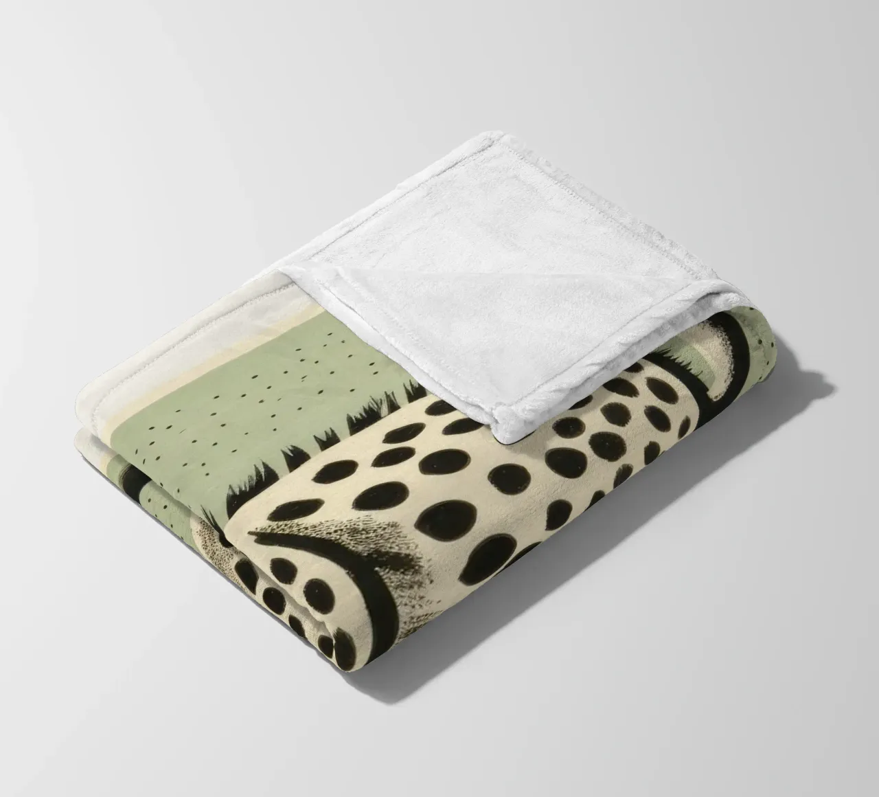 Green Hyena 4 fleece blanket by Minimal Animal Art