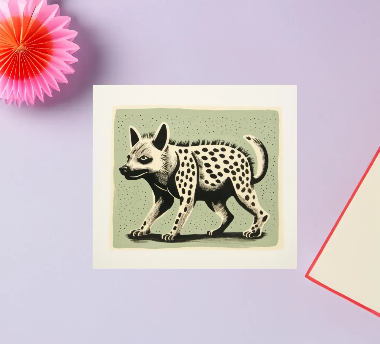 Green Hyena 4 sticker by Minimal Animal Art