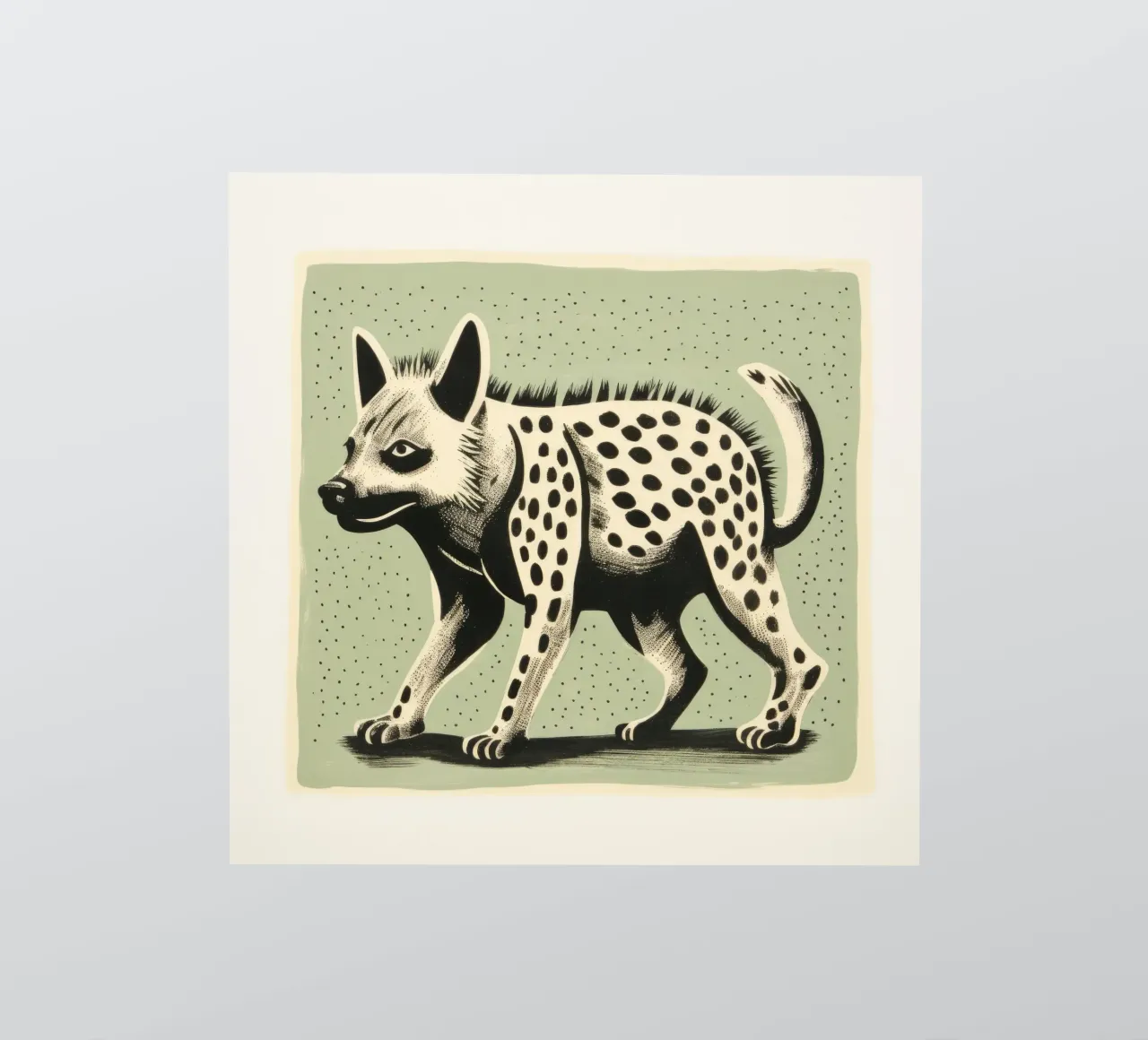 Green Hyena 4 sticker by Minimal Animal Art