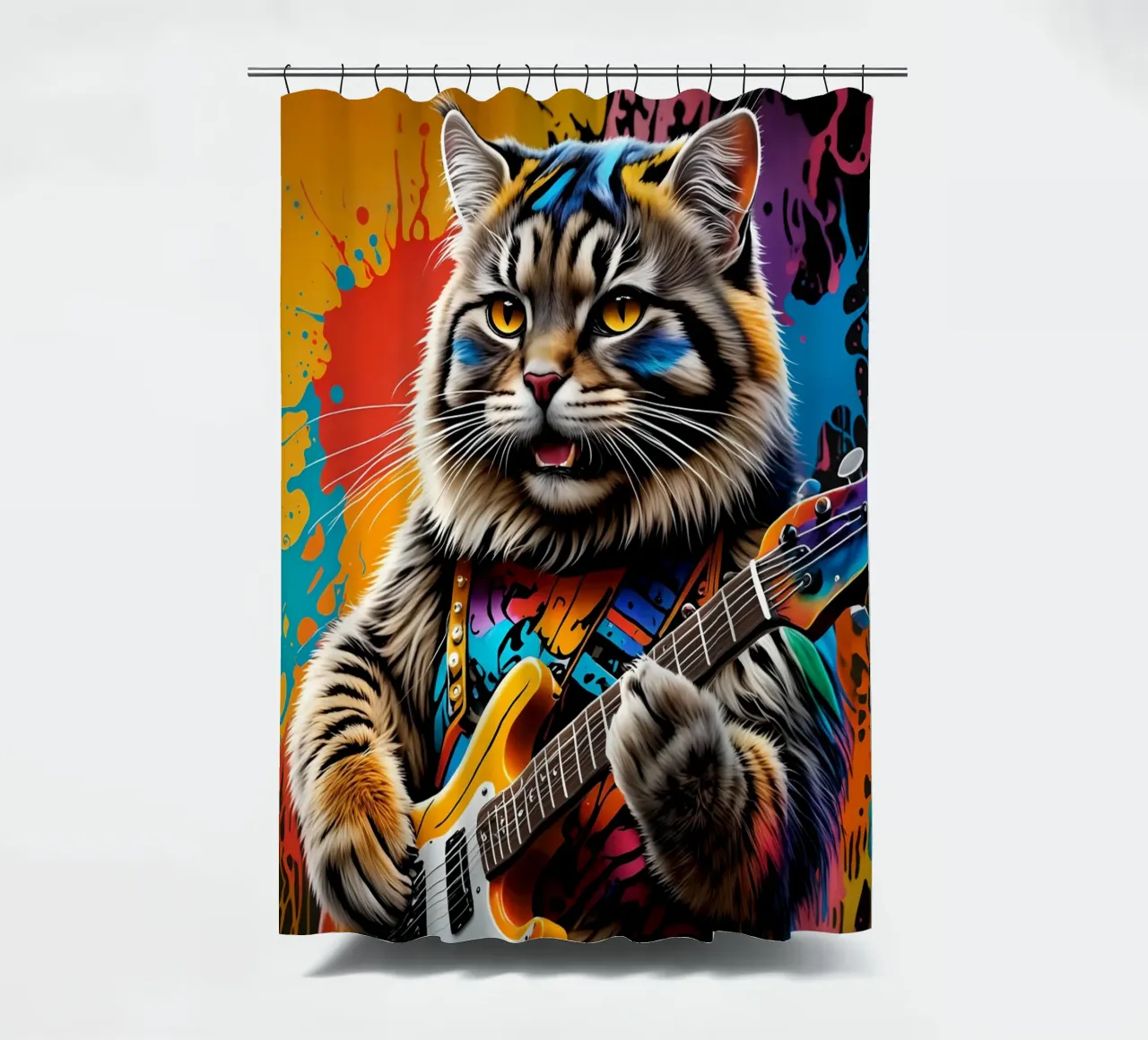Il gatto Manul suona la chitarra tenda da doccia da MakArena