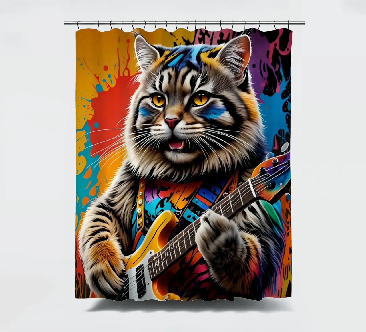 Il gatto Manul suona la chitarra tenda da doccia da MakArena