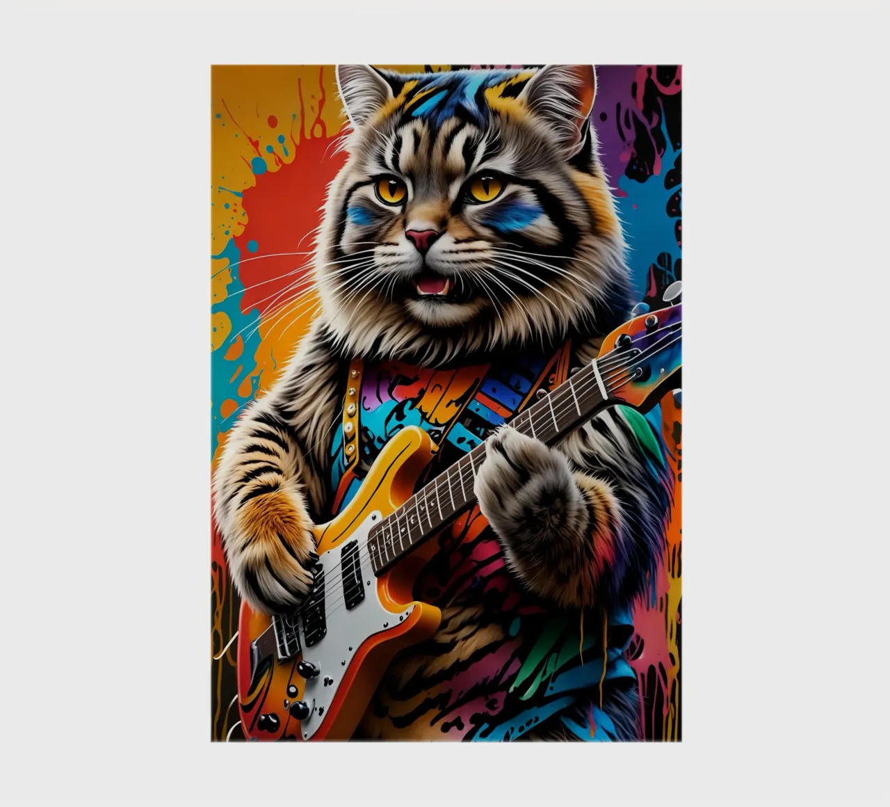 Manul cat play guitar notebook by MakArena