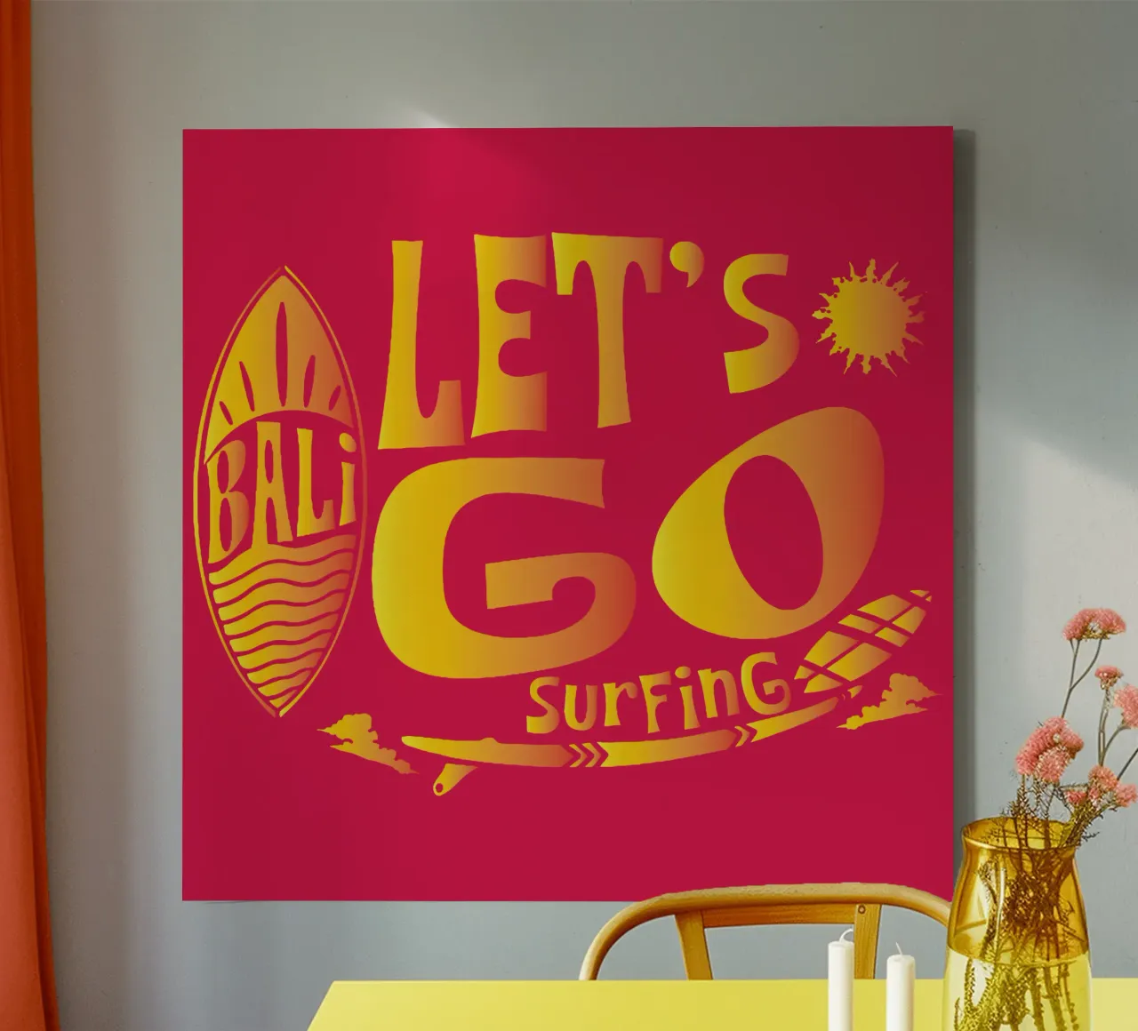 Let's Go Surfing canvas with Floater frame by Gunawan Rb