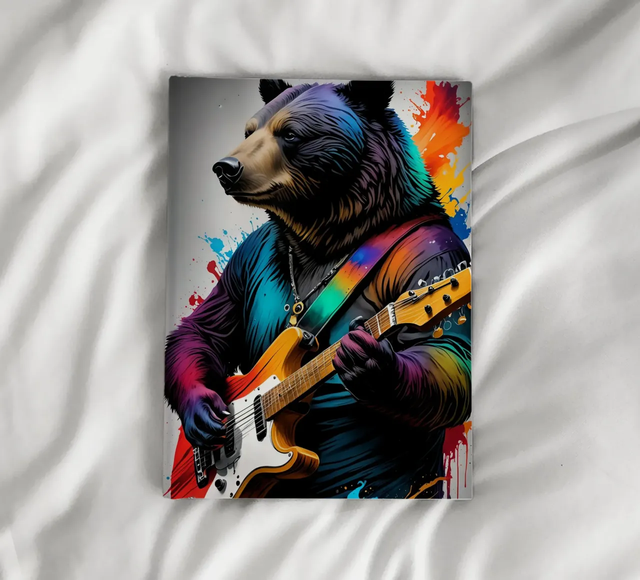 Bear playing guitar notebook by MakArena