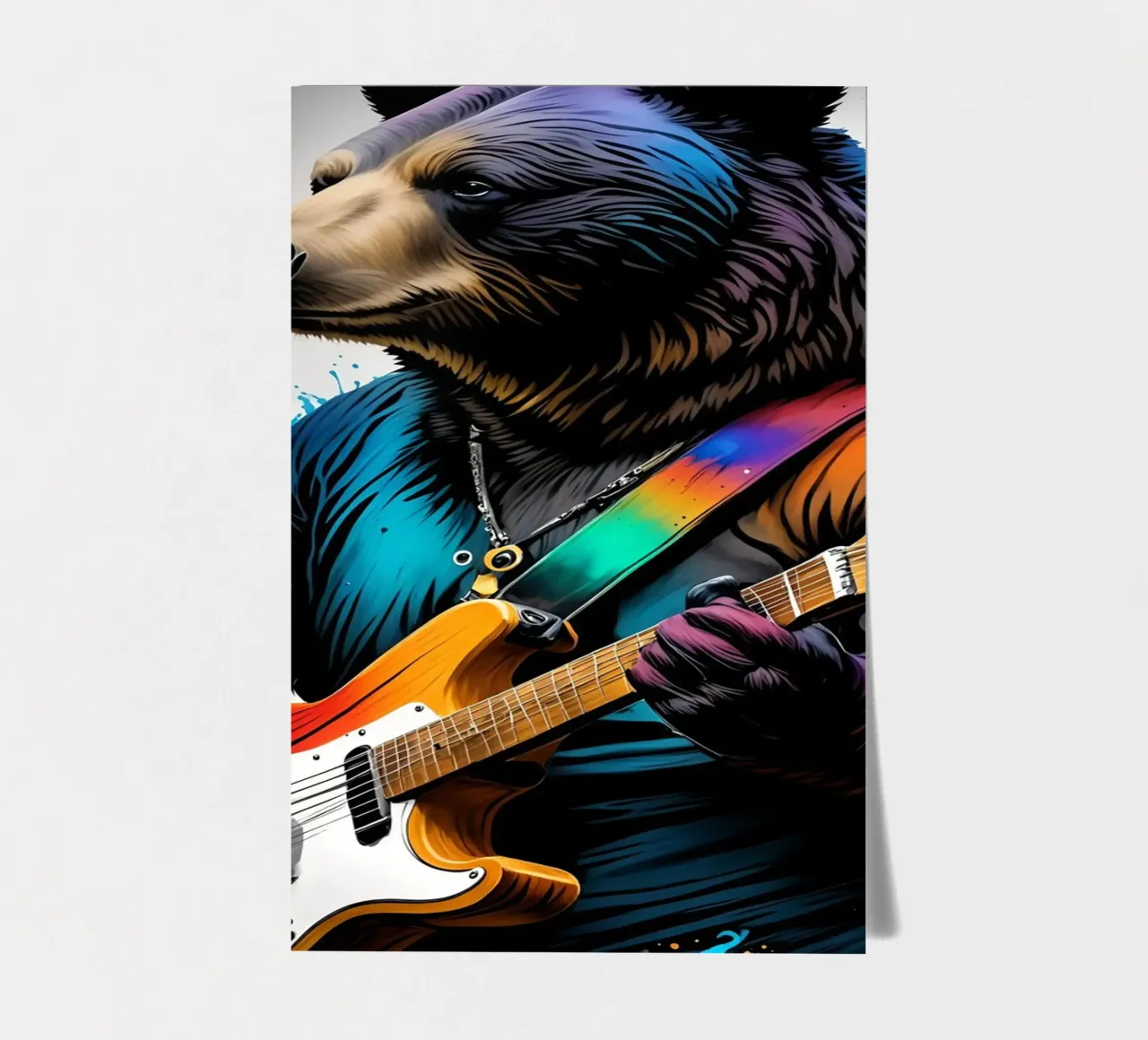 Bear playing guitar sticker sheet by MakArena