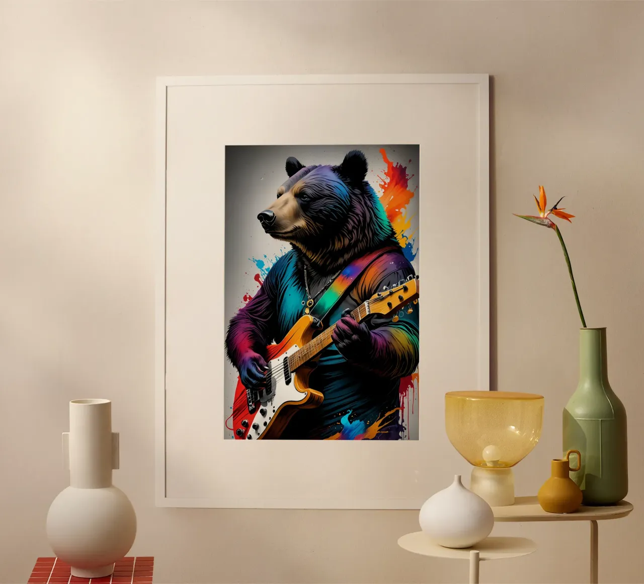 Bear playing guitar poster by MakArena