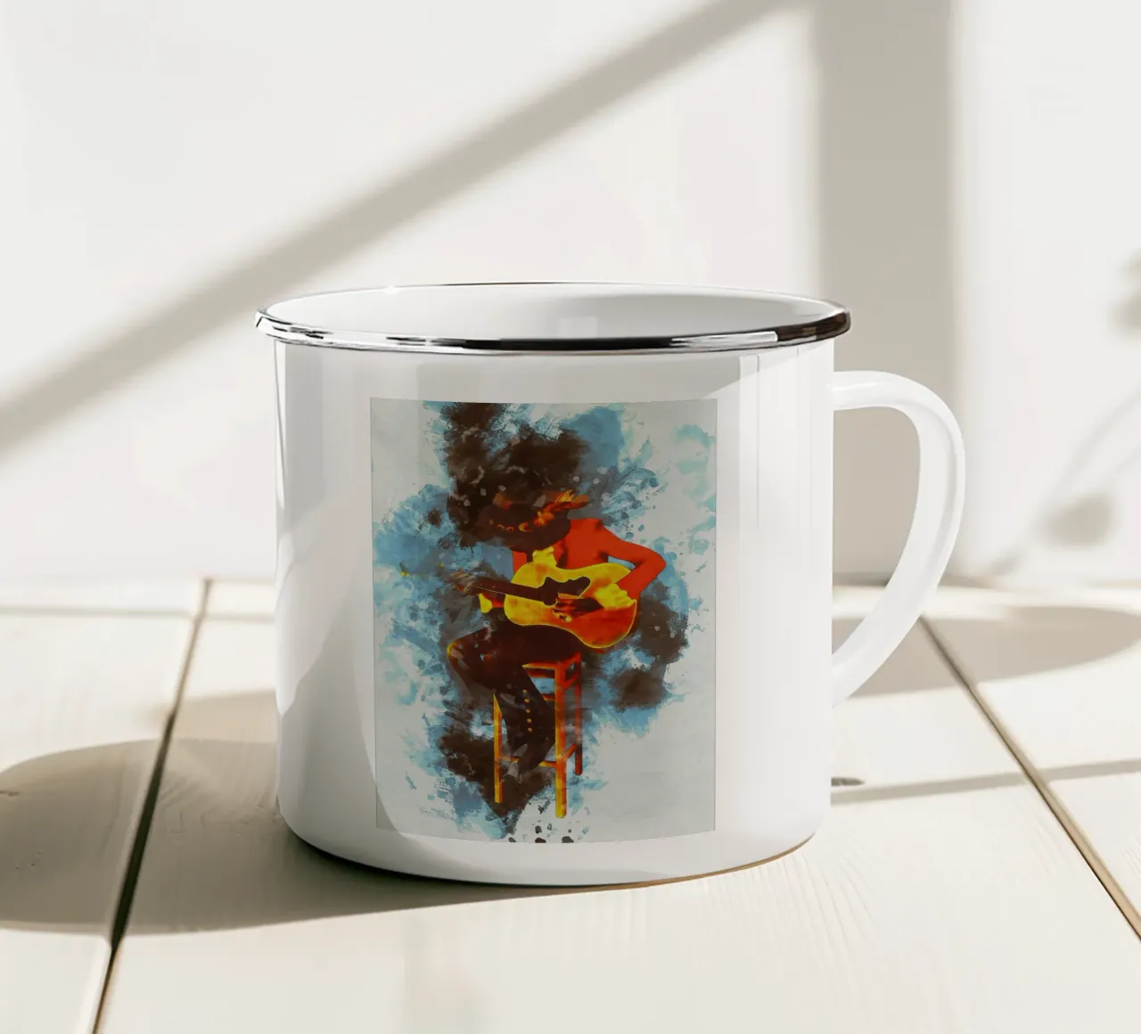 Macchia di mitra ritratto tazza in smalto da Gunawan Rb