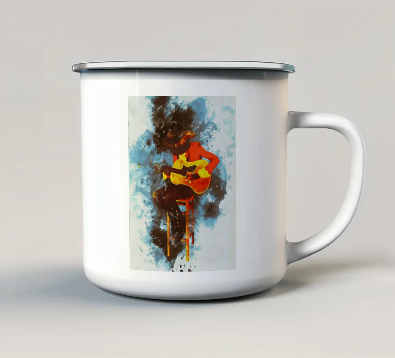 Macchia di mitra ritratto tazza in smalto da Gunawan Rb