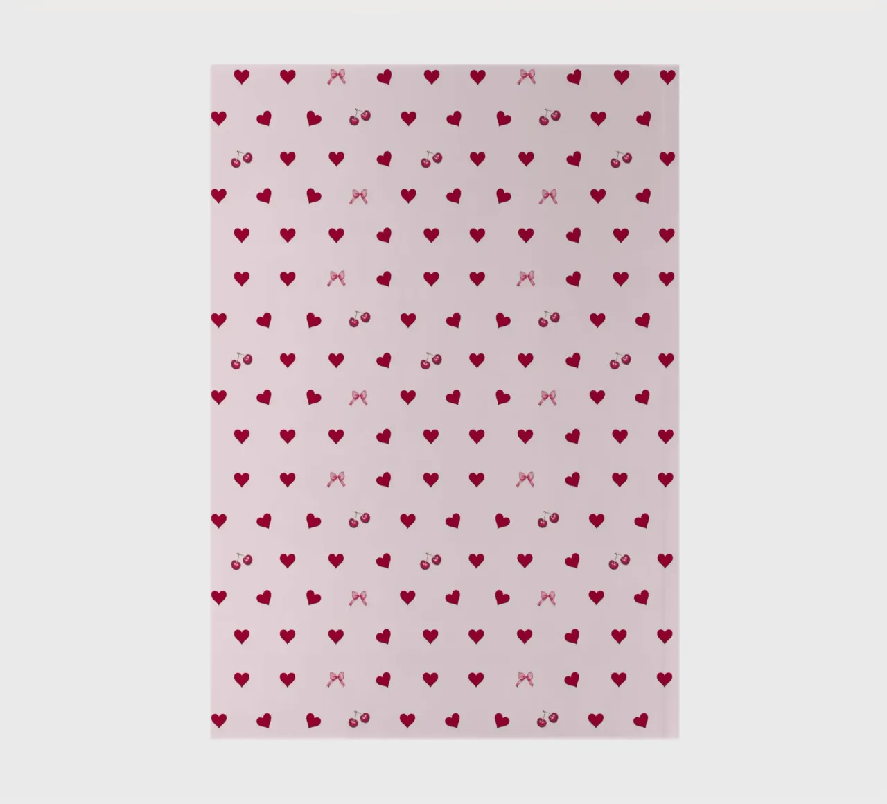 Dark Cherry Red Heart Love Pink Bows Coquette Valentines Art notebook by Gentle Echoes Art