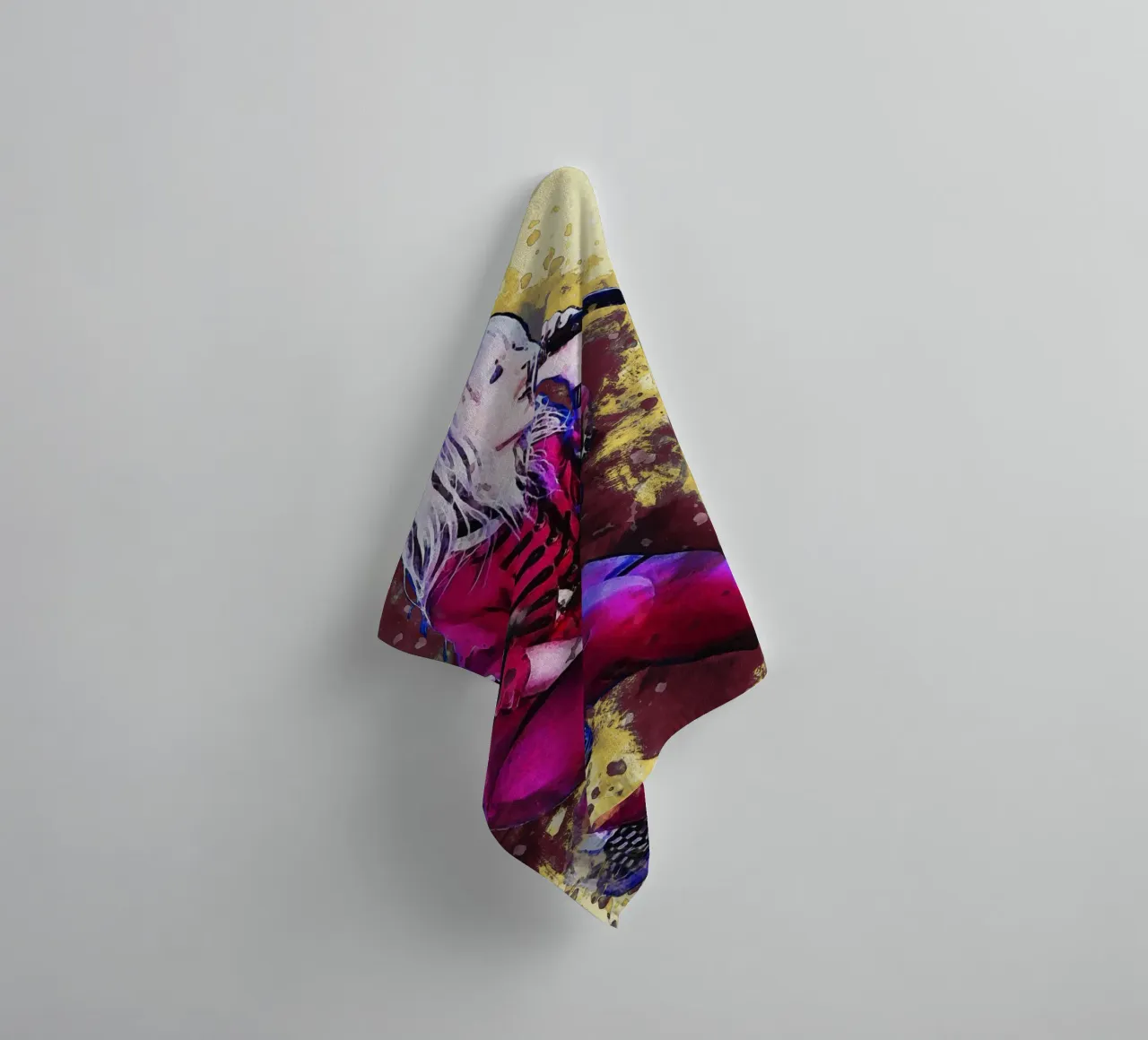 Smudge of Portrait Hayley Williams towel by Gunawan Rb