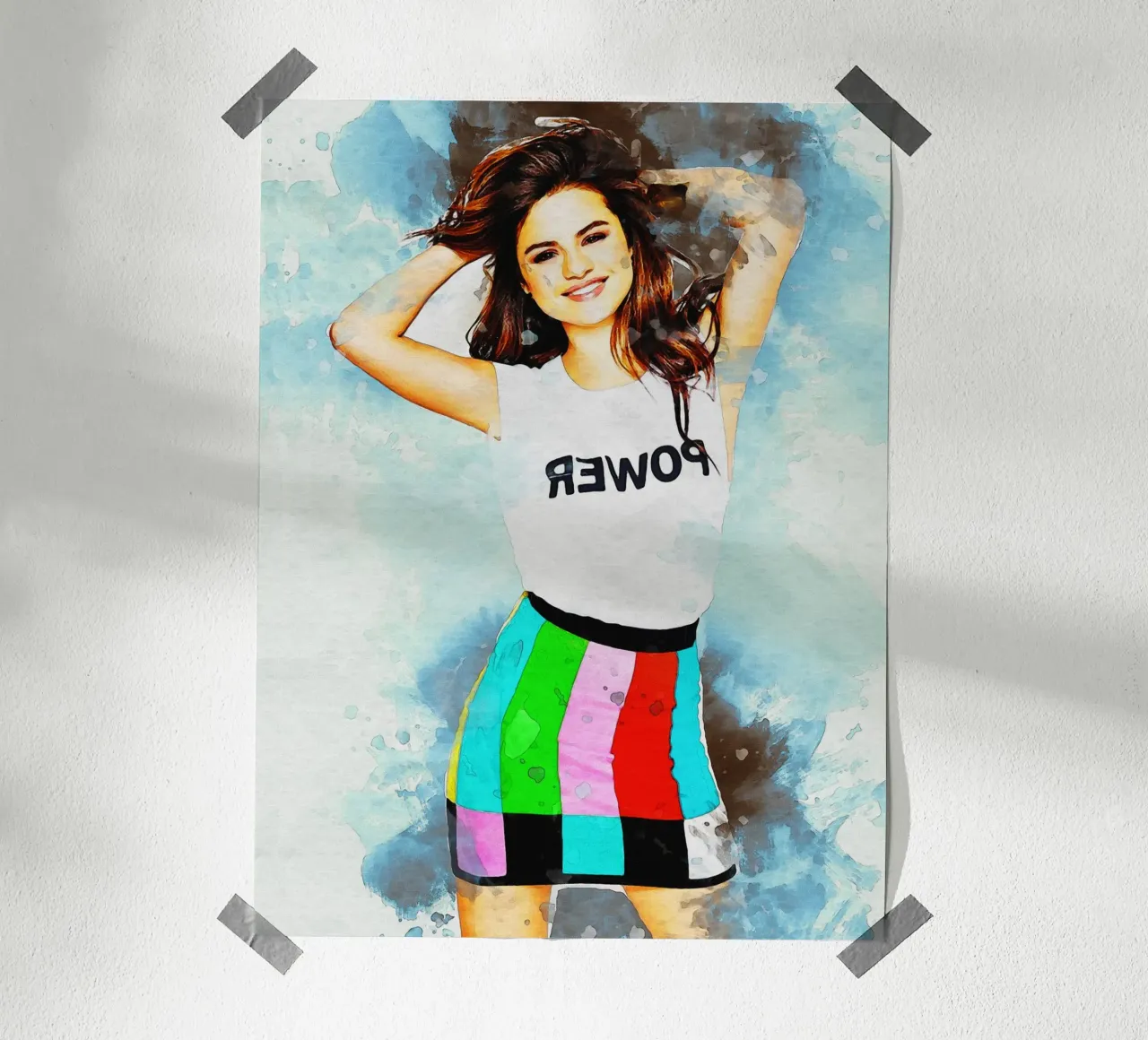 Macchia di ritratto Selena Gomez poster da Gunawan Rb