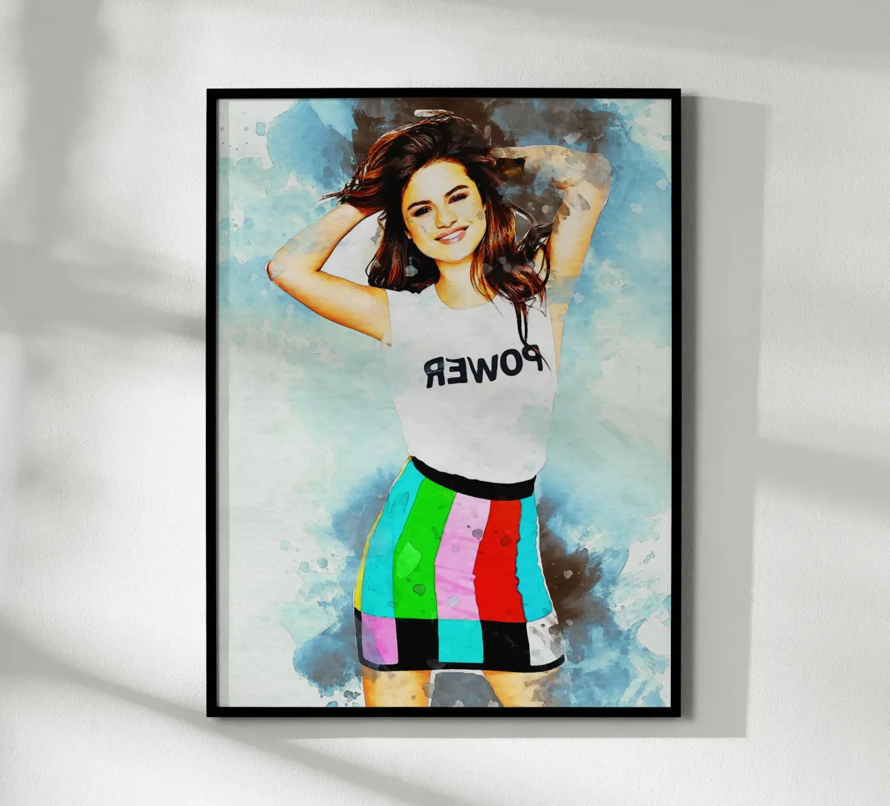 Macchia di ritratto Selena Gomez poster da Gunawan Rb