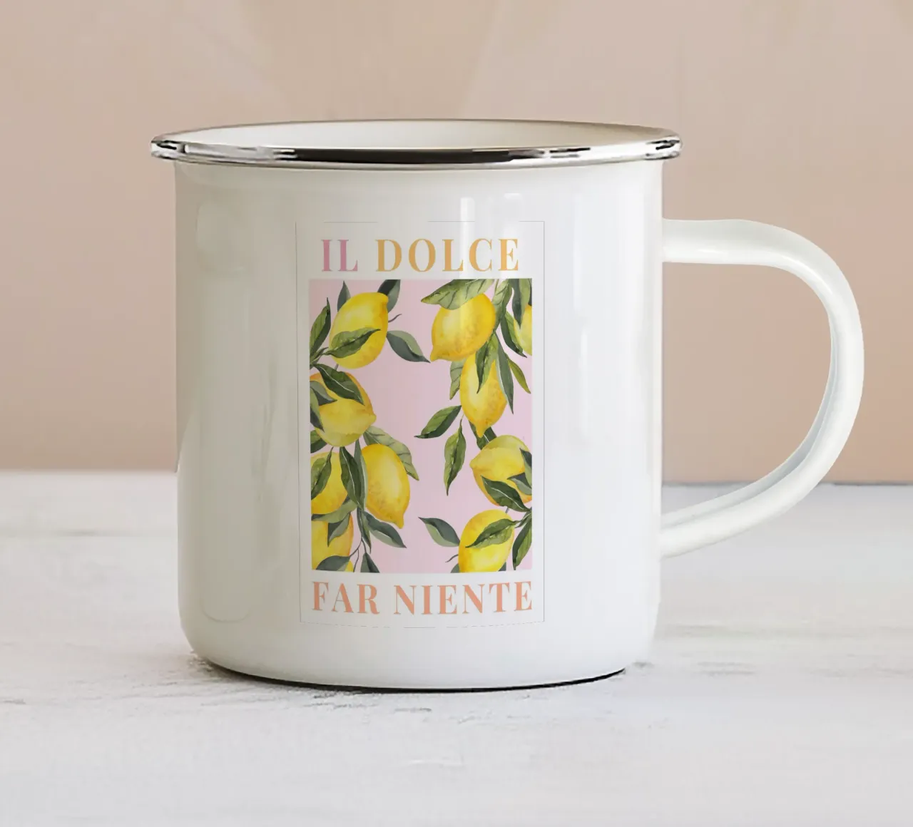 Zitrone drucken, Zitrone Wandkunst, Obst Poster, Italienisch drucken Emaille Tasse von Bella Studio