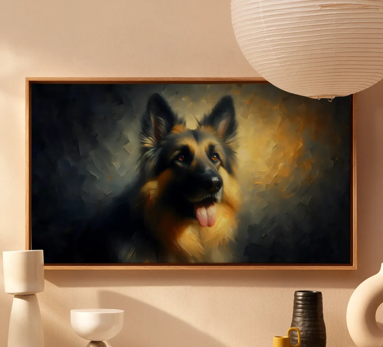 Herdershond - afbeelding van een dier canvas met Baklijst van hunde-katzen-tiere