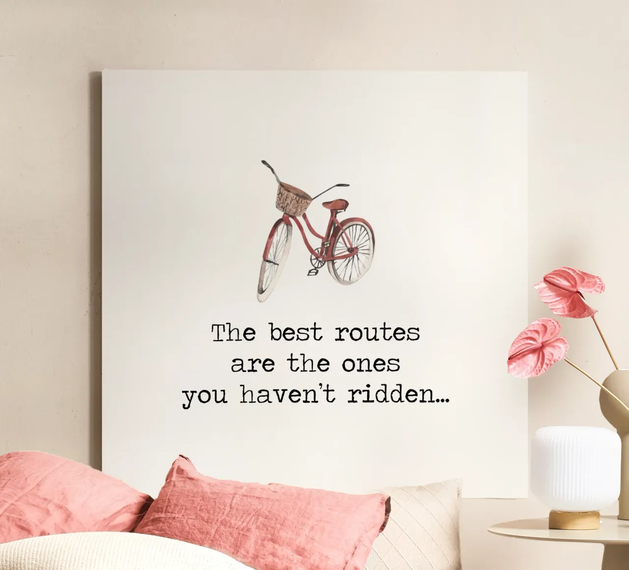 The Best Routes, Travel Adventure Explore Cycle canvas with Floater frame by Summer Soul Co. - Quotes