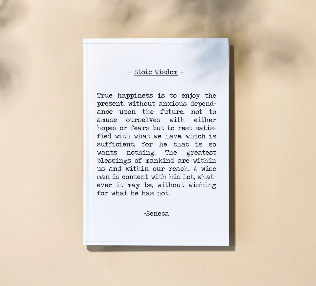 Stoic Wisdom Famous Inspiring Seneca quote notebook by Summer Soul Co. - Quotes