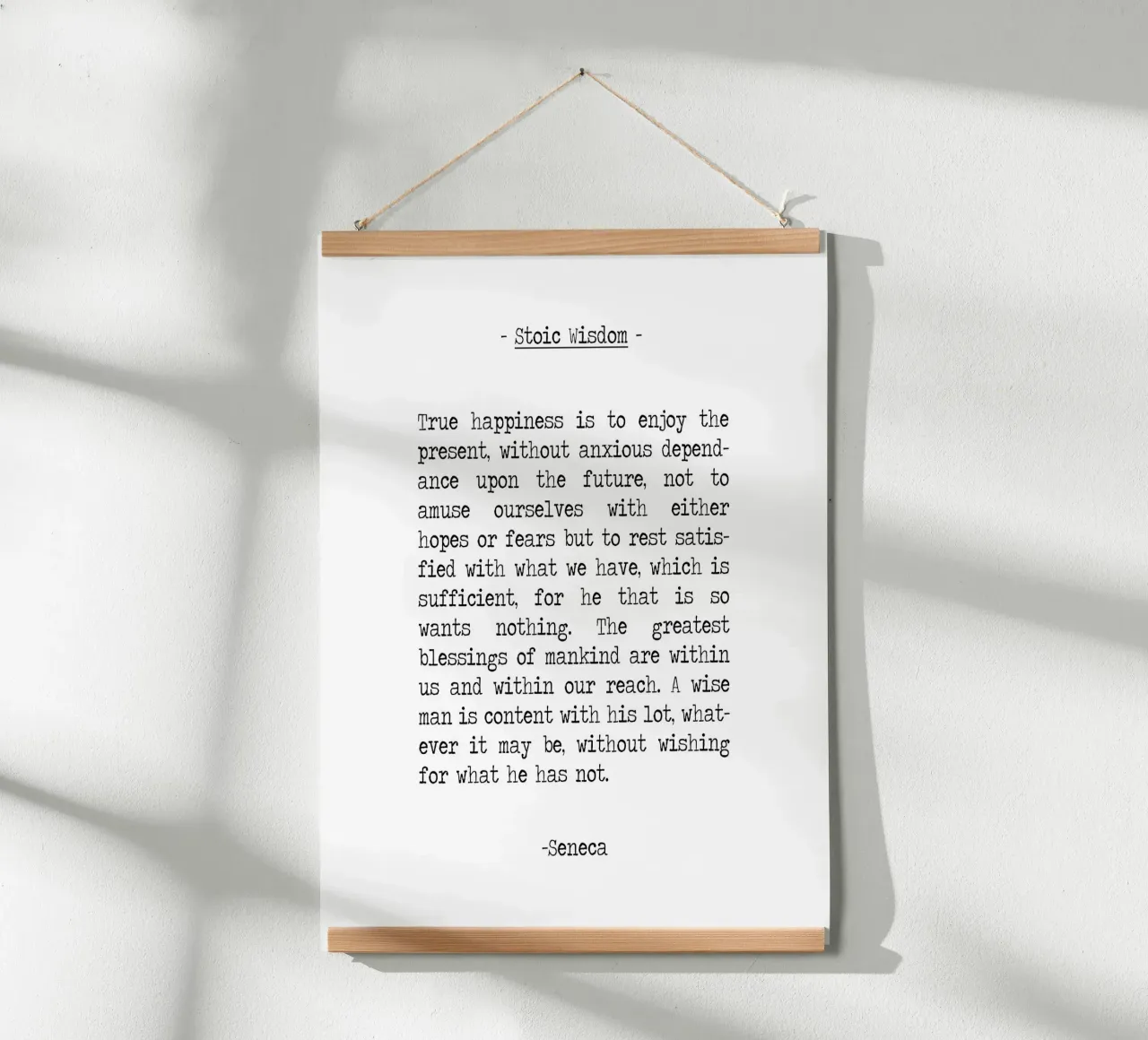 Saggezza stoica Celebre citazione ispirata di Seneca poster con telaio in alluminio da Summer Soul Co. - Quotes