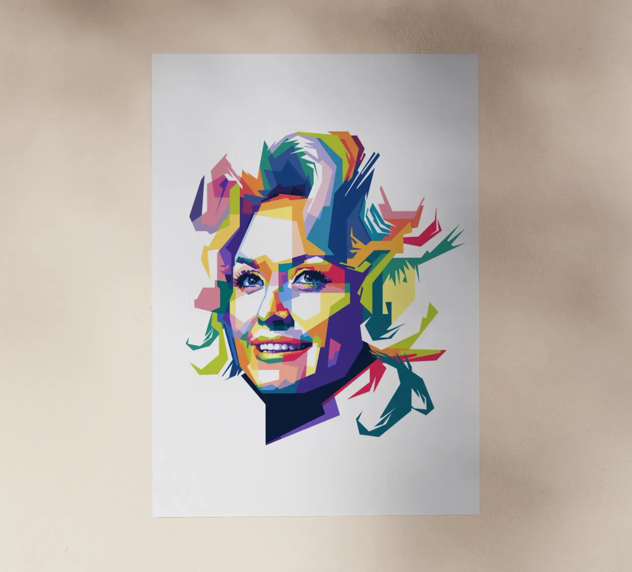 Dolly Parton WPAP pellicola backlit da Alkahfsmart