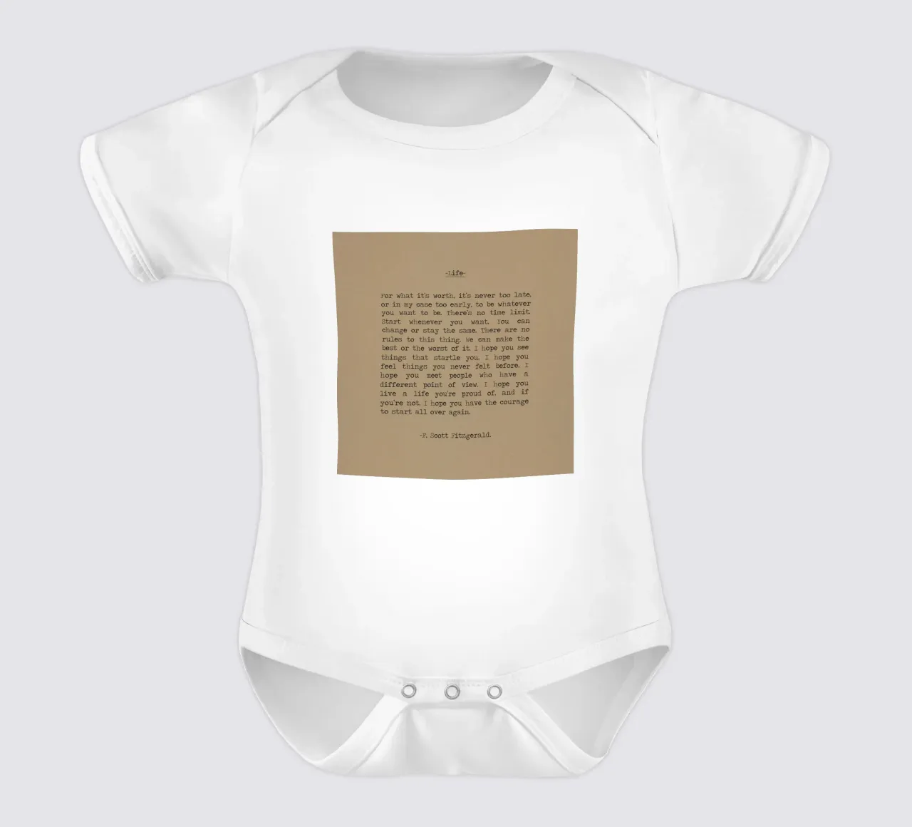 Vida - F Scott Fitzgerald "For What it's Worth" Cita body de bebé de Summer Soul Co. - Quotes