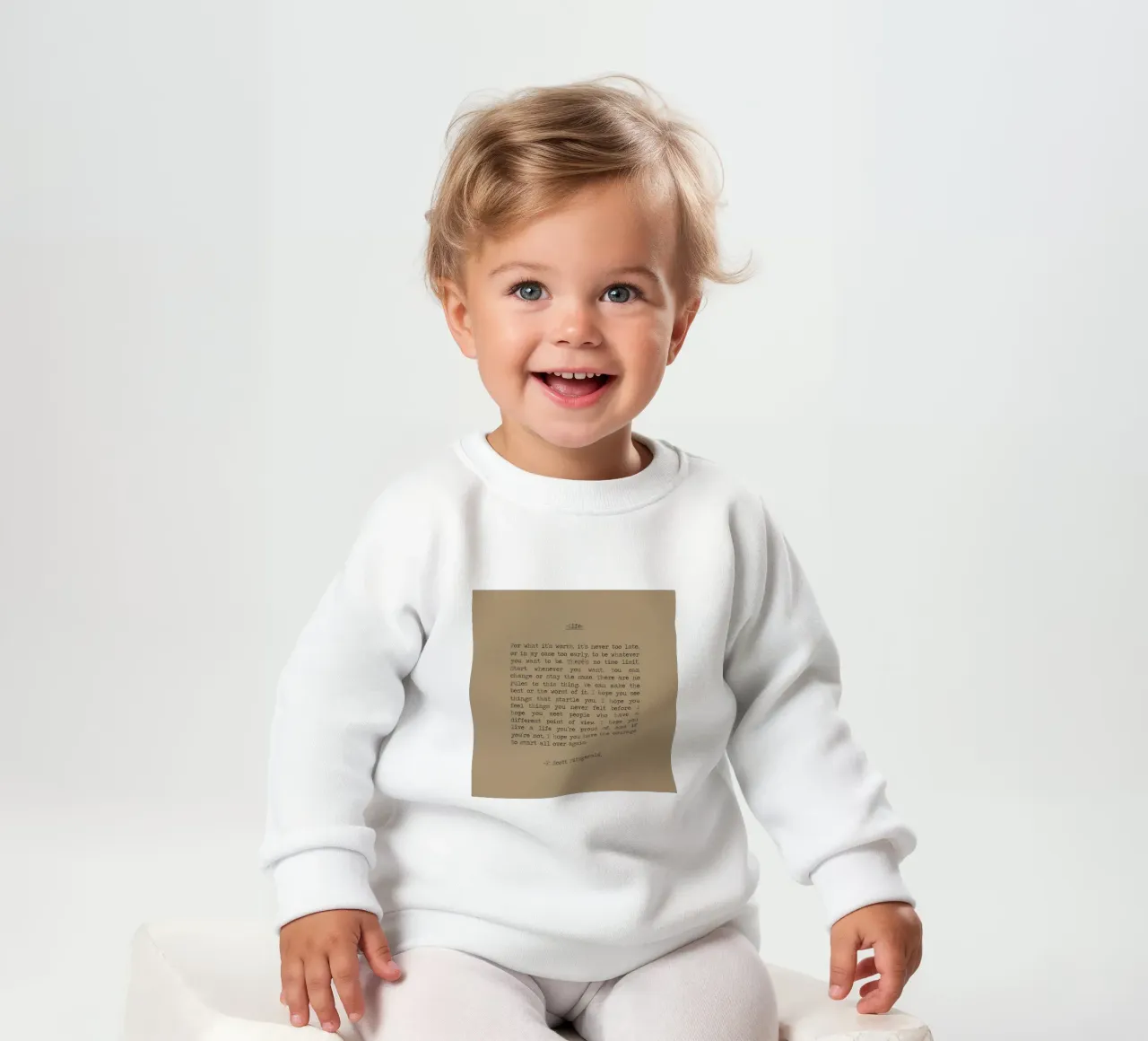 Vida - F Scott Fitzgerald "For What it's Worth" Cita sudadera de bebé de Summer Soul Co. - Quotes