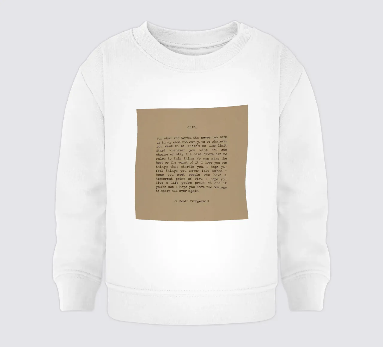 Vida - F Scott Fitzgerald "For What it's Worth" Cita sudadera de bebé de Summer Soul Co. - Quotes