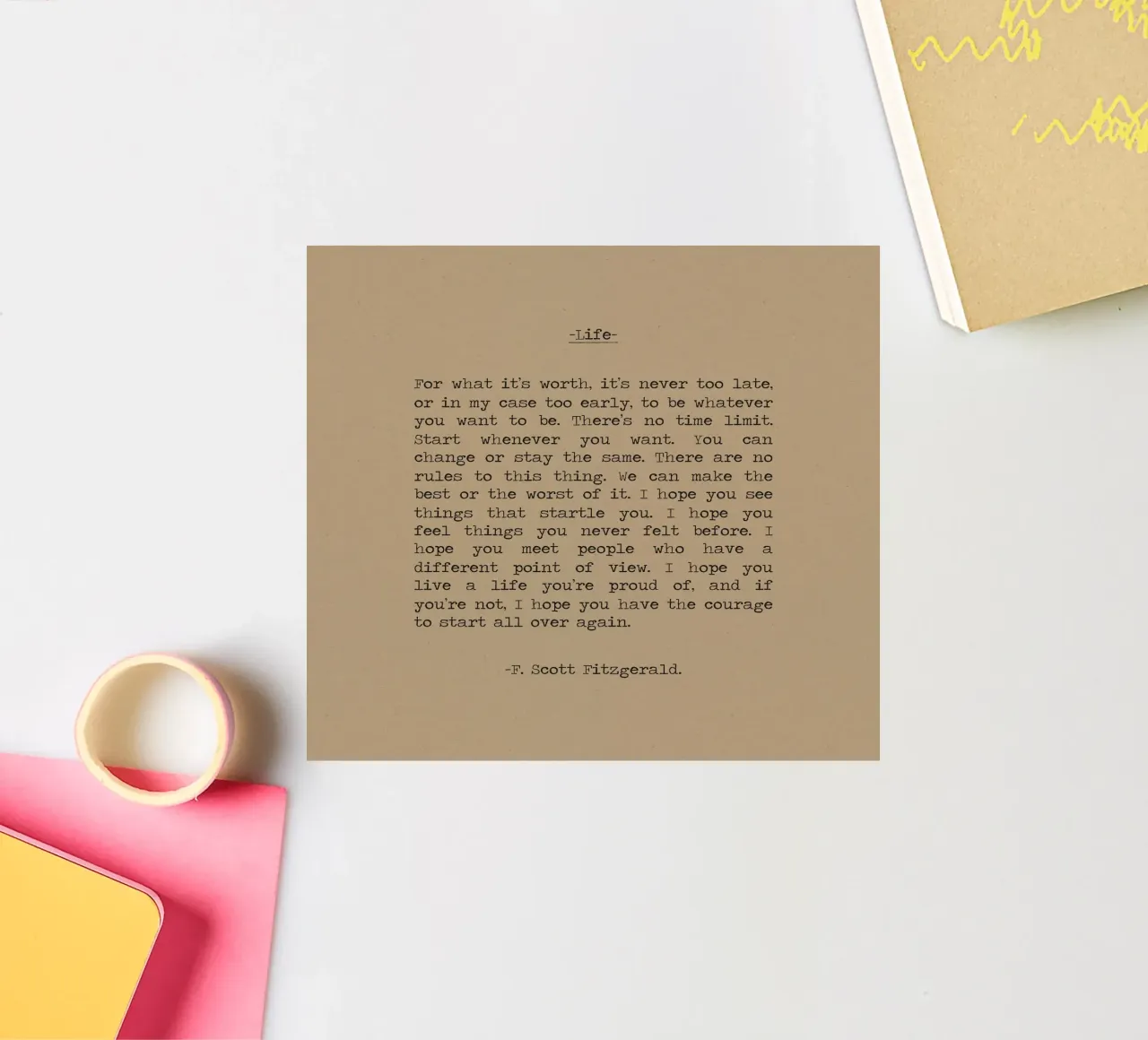 Leben - F. Scott Fitzgerald Zitat "Wenn's drauf ankommt Sticker von Summer Soul Co. - Quotes