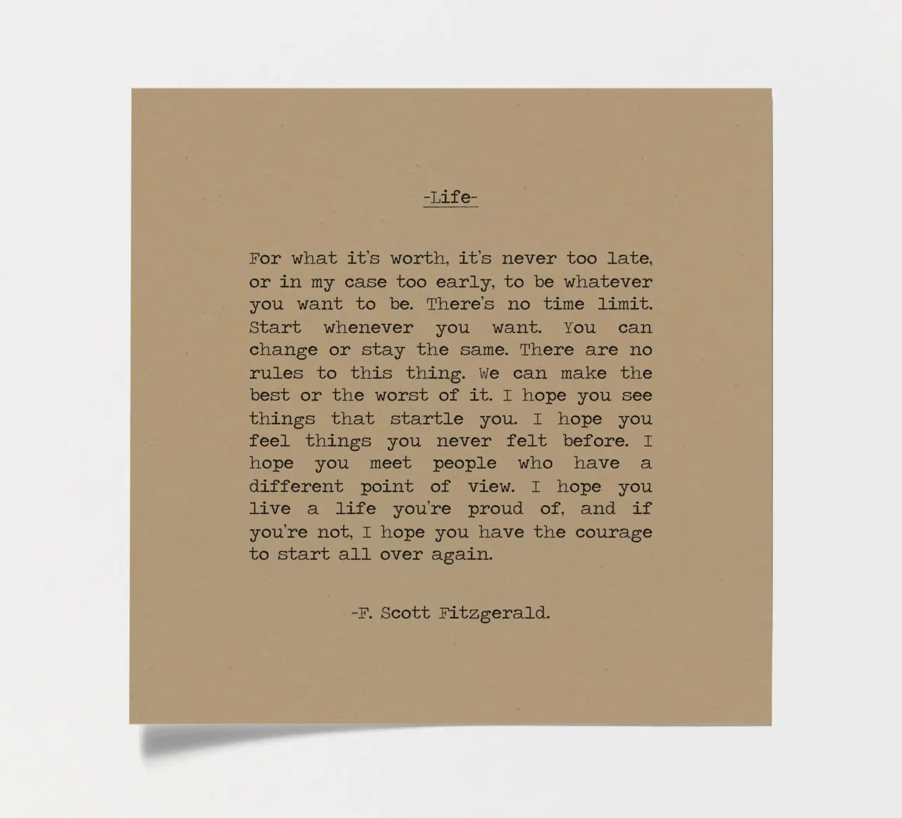 Leben - F. Scott Fitzgerald Zitat "Wenn's drauf ankommt Stickerbogen von Summer Soul Co. - Quotes