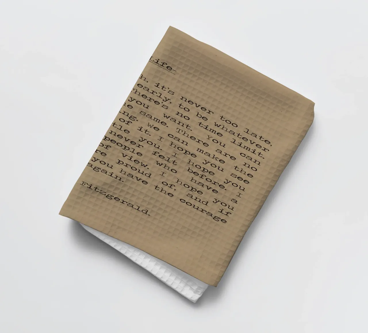 Vida - F Scott Fitzgerald "For What it's Worth" Cita paño de cocina de Summer Soul Co. - Quotes