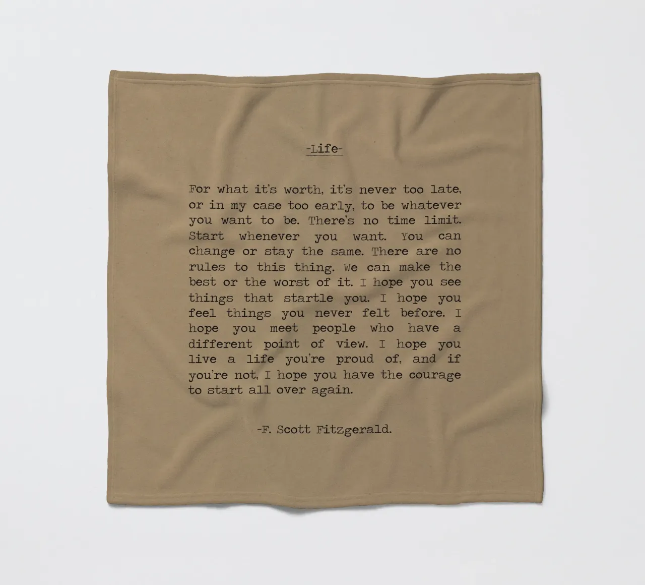 Leben - F. Scott Fitzgerald Zitat "Wenn's drauf ankommt Fleecedecke von Summer Soul Co. - Quotes