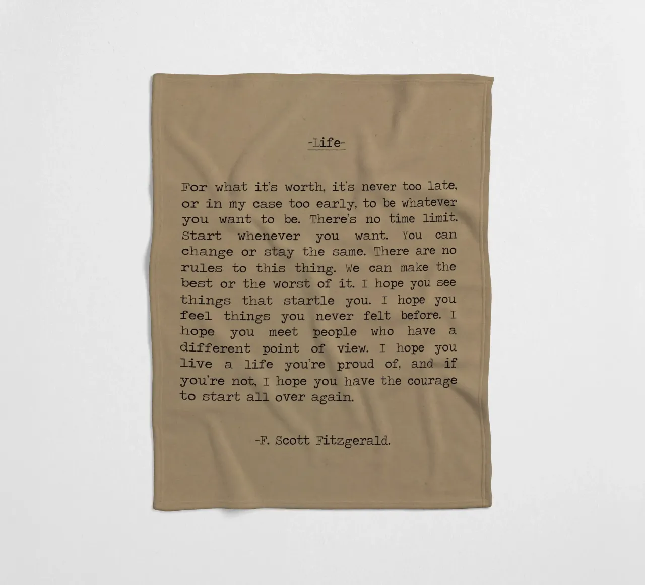 Leben - F. Scott Fitzgerald Zitat "Wenn's drauf ankommt Fleecedecke von Summer Soul Co. - Quotes