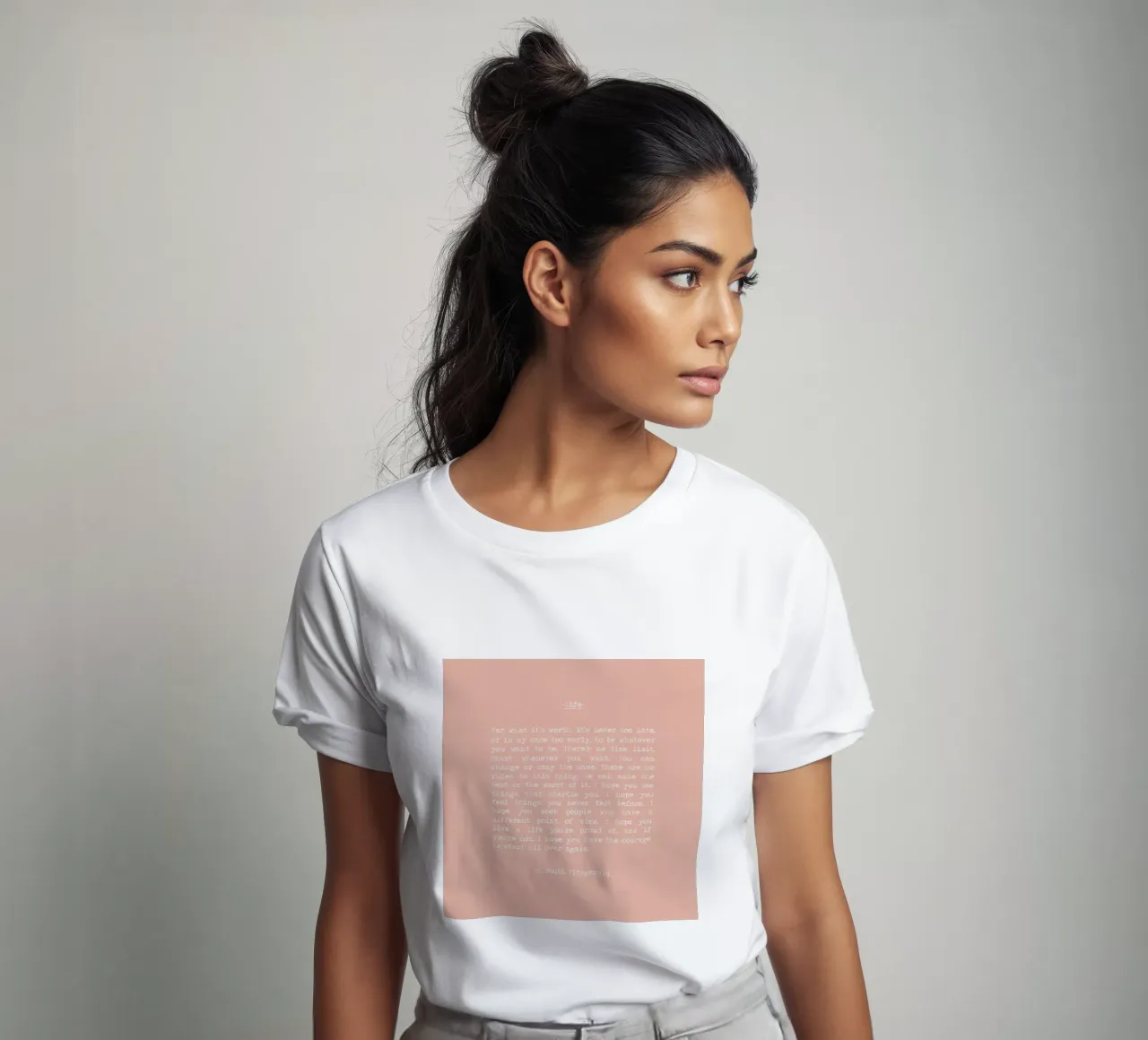 "Por si sirve de algo, nunca es demasiado tarde" F Scott Fitzgerald camiseta de Summer Soul Co. - Quotes