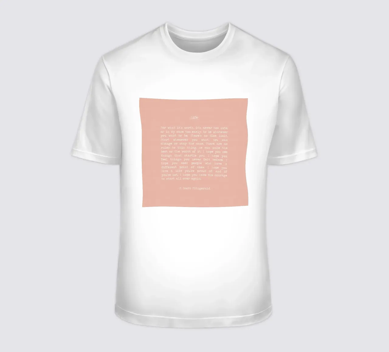 "Por si sirve de algo, nunca es demasiado tarde" F Scott Fitzgerald camiseta de Summer Soul Co. - Quotes