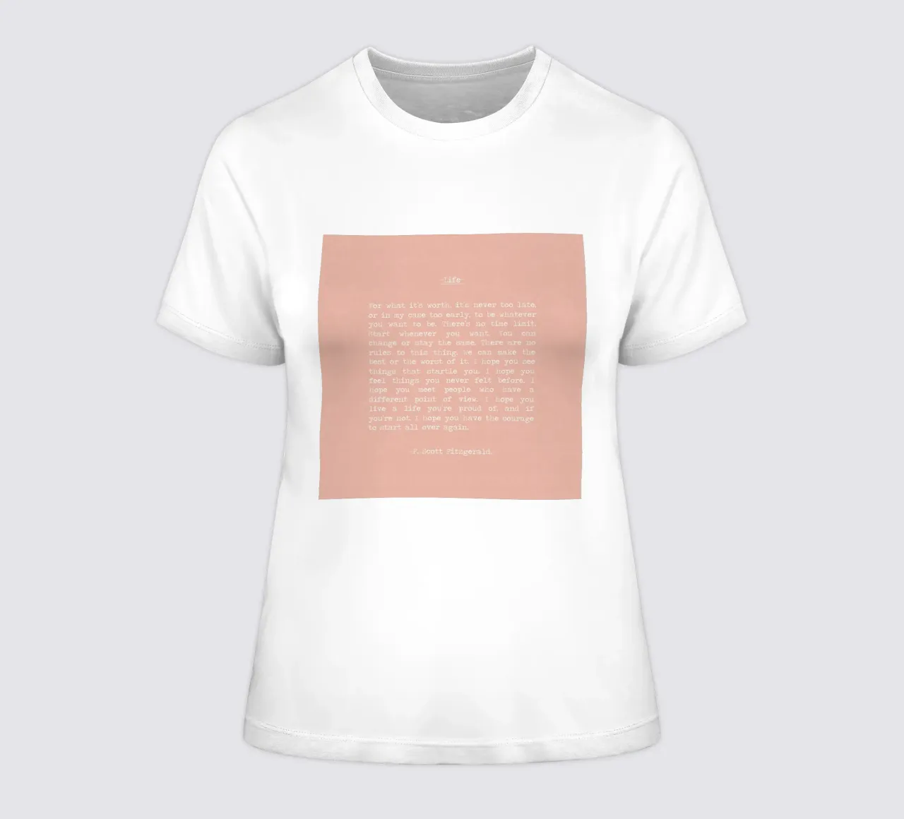 "Por si sirve de algo, nunca es demasiado tarde" F Scott Fitzgerald camiseta de mujer de Summer Soul Co. - Quotes