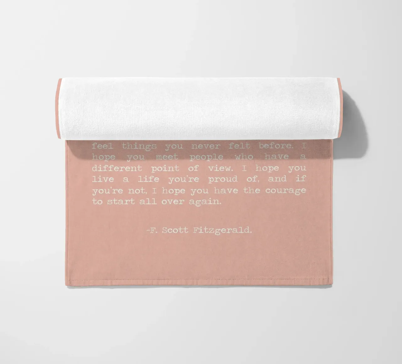 "Per quello che vale non è mai troppo tardi" F Scott Fitzgerald telo mare da Summer Soul Co. - Quotes