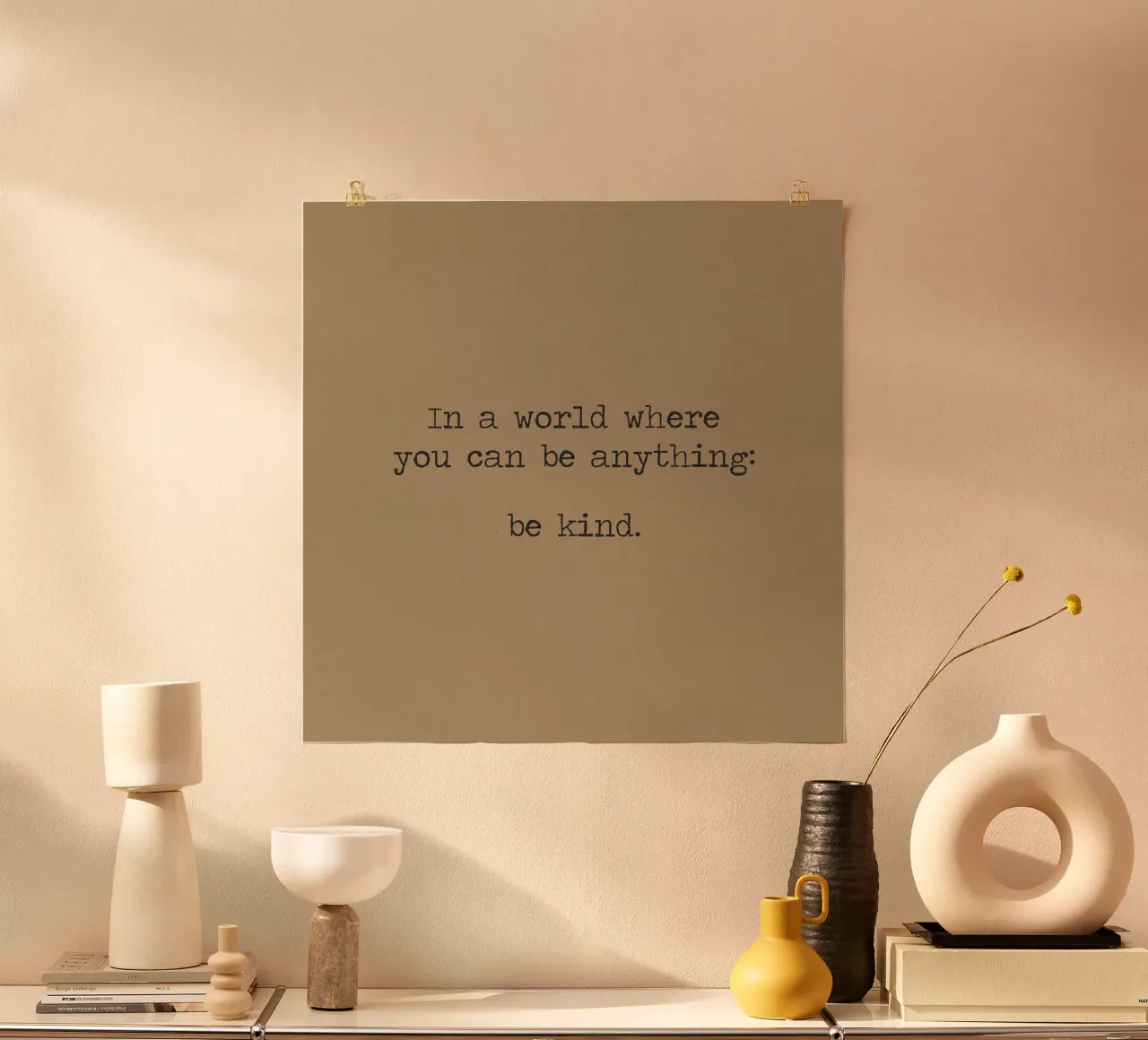In A World Where You Can Be Anything Be Kind Word Art hahnemühle by Summer Soul Co. - Quotes