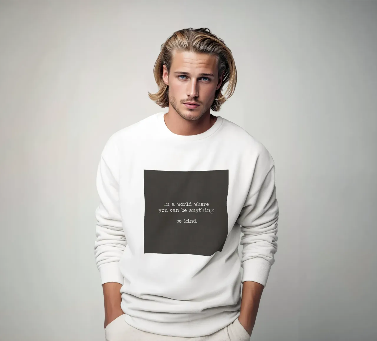 "Dans un monde où vous pouvez être n'importe quoi, soyez gentil" Vintage noir sweat de Summer Soul Co. - Quotes